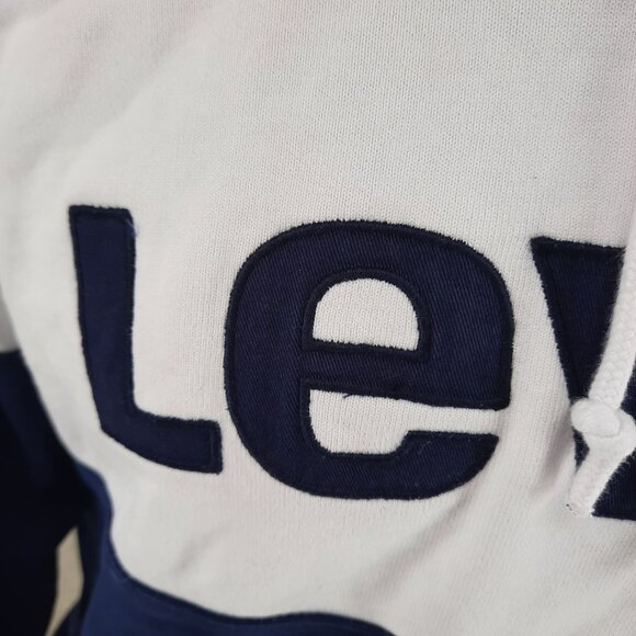 Levi's Logo Spell Out Hoodie Sweatshirt Adult Large Red White Blue - Picture 6 of 8